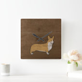 Horloge Carrée Pembroke Welsh Corgi (Maison)