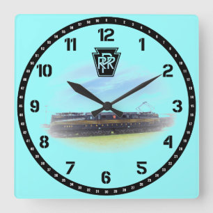 Horloge Carrée Pennsylvania Railroad GG-1 #4800 Vue latérale Lar