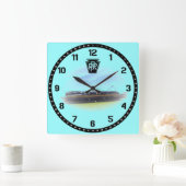Horloge Carrée Pennsylvania Railroad GG-1 #4800 Vue latérale Larg (Maison)