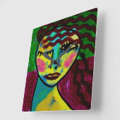 Horloge Carrée Penser l'art Abstrait original (Angle)