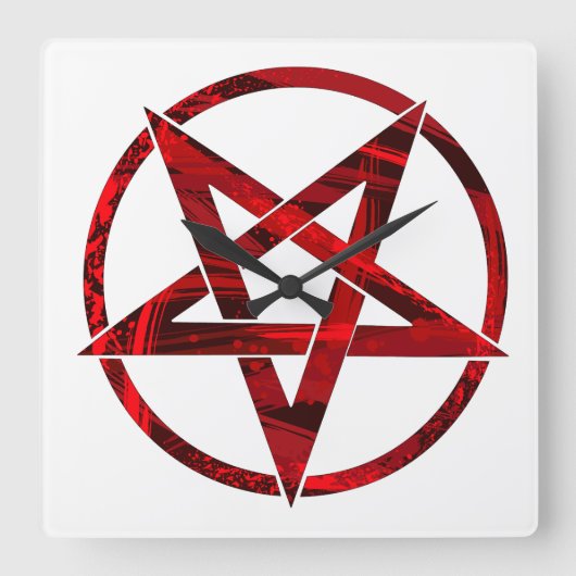 Horloge Carrée Pentagram Red Devil (Recto)