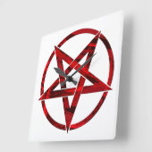 Horloge Carrée Pentagram Red Devil (Angle)