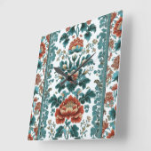Horloge Carrée Peony Brocade (Angle)