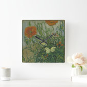 Horloge Carrée Pépites et papillons de Vincent Van Gogh (Maison)