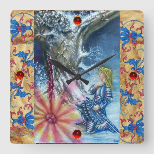 HORLOGE CARRÉE PERCEVATION ET VISION DU SAINT-GRAIL (Recto)