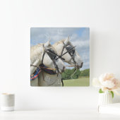Horloge Carrée Percheron horses (Maison)