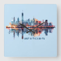 Perdu dans les lumières - Skyline de ville à l'aqu