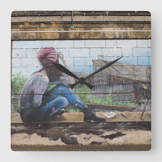 Horloge Carrée Perdu Dans Les Réflexions Sur Les Graffitis D'Enfa (Recto)