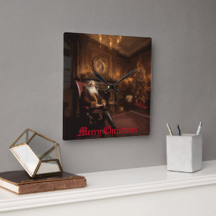 Horloge Carrée Père Noël Cosy Nook