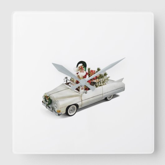 HORLOGE CARRÉE **PÈRE NOËL DANS CONVERTABLE** FERMER (Recto)