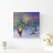 HORLOGE CARRÉE PÈRE NOËL DES GNOMES (Maison)