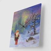 HORLOGE CARRÉE PÈRE NOËL DES GNOMES (Angle)