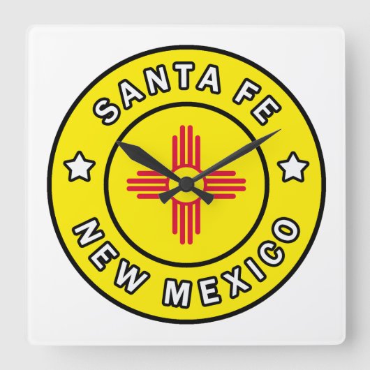 Horloge Carrée Père Noël Fe Nouveau-Mexique (Recto)
