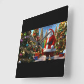 Horloge Carrée Père Noël Magical Timepiece - Festive Holiday Horl (Angle)