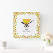 Horloge Carrée Père Noël Nacho avec chips (Maison)