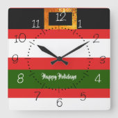 Horloge Carrée Père Noël pantalon design Noël (Recto)