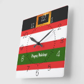 Horloge Carrée Père Noël pantalon design Noël (Angle)