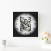 Horloge Carrée Père Noël’s Window ~ Hello Père Noël ~ Sur Old Tel (Maison)