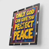 Horloge Carrée Perfect Peace from God Textured Art (Angle)
