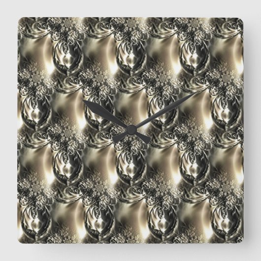 Horloge Carrée Perles dorées (Recto)