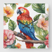 Horloge Carrée Perroquet (Recto)