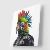 Horloge Carrée Perroquet (Angle)