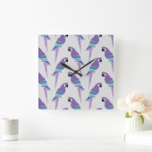 Horloge Carrée Perroquets pourpres (Maison)