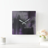 Horloge Carrée Personalisé Purple Moderne Artiste Abstrait (Maison)