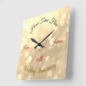 Horloge Carrée Personalised 6th Wedding Anniversary (Angle)