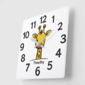 Horloge Carrée Personalised Child's Wall Clock (Angle)