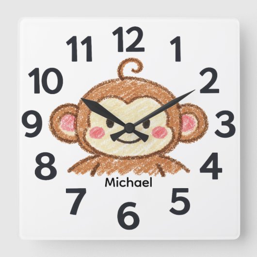 Horloge Carrée Personalised Child's Wall Clock (Recto)