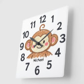 Horloge Carrée Personalised Child's Wall Clock (Angle)
