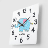 Horloge Carrée Personalised Child's Wall Clock (Angle)