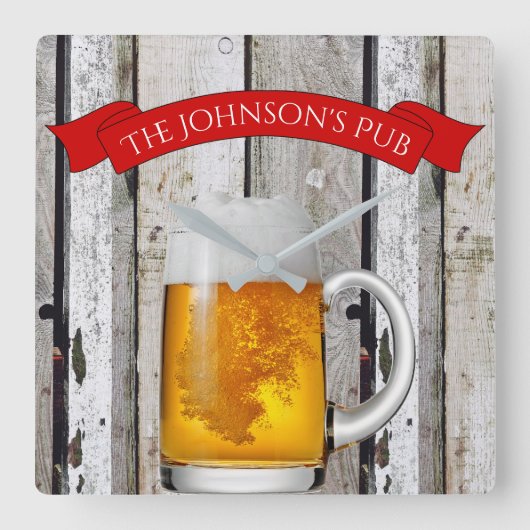 Horloge Carrée Personalized Beer Stein & "(Your Name) Pub" (Recto)
