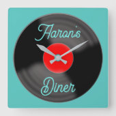 Horloge Carrée Personalized Diner Record Clock (Recto)