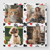 Horloge Carrée Personalized Pet Photo Collage Square Wall Clock (Recto)