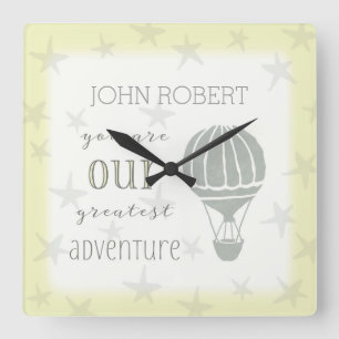 Horloge Carrée Personnalisé Vous Êtes Notre Plus Grande Aventure