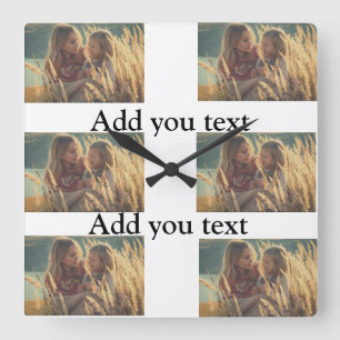 Horloge Carrée personnaliser ajouter votre photo texte collage ph