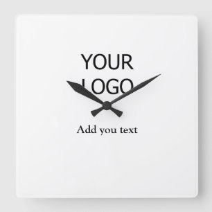 Horloge Carrée personnaliser ajouter votre société de logo text