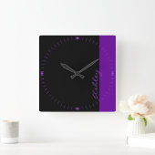 Horloge Carrée Personnalité moderne 519 Purple (Maison)
