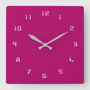 Horloge Carrée Personnalized Font Numbers Texte Colors Universal