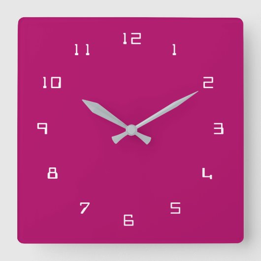 Horloge Carrée Personnalized Font Numbers Texte Colors Universal (Recto)