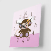 Horloge Carrée Personnalized Jacana Monkey (Angle)