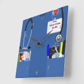 Horloge Carrée Personnalized Nurse Scrubs (Angle)