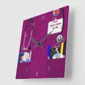 Horloge Carrée Personnalized Nurse Scrubs (Angle)