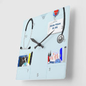 Horloge Carrée Personnalized Nurse Scrubs (Angle)