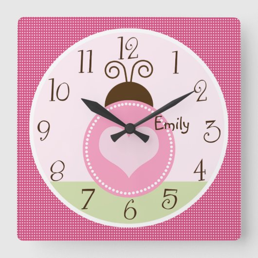 Horloge Carrée Personnalized Pretty (Recto)