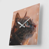Horloge Carrée Pet Cat (Angle)