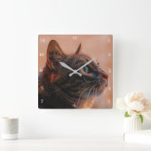 Horloge Carrée Pet Cat (Maison)
