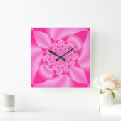 Horloge Carrée Pétale de feuille rose (Maison)